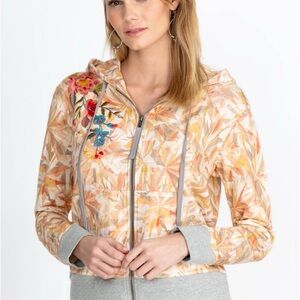 JOHNNY WAS  KALEIDOSCOPE SORBET MODERN ZIP UP HOODIE NWT SIZE L